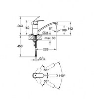 MONOMANDO COCINA EUROSMART COSMO GROHE